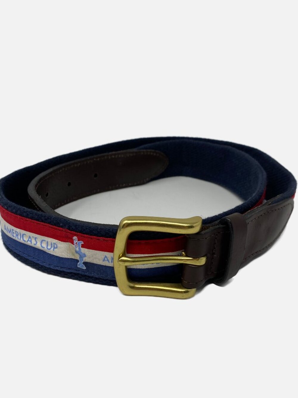 Vintage Vineyard Vines Americas Cup Belt Mens 36 Canvas Club Golf Leather